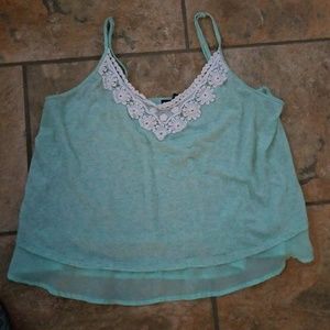 Mint green crop tank top